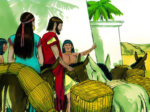 Potem faraon rozkazał swoim sługom, aby odprowadzili Abrama i Saraj  z Egiptu wraz ze wszystkim, co do nich należało. – Slajd 17