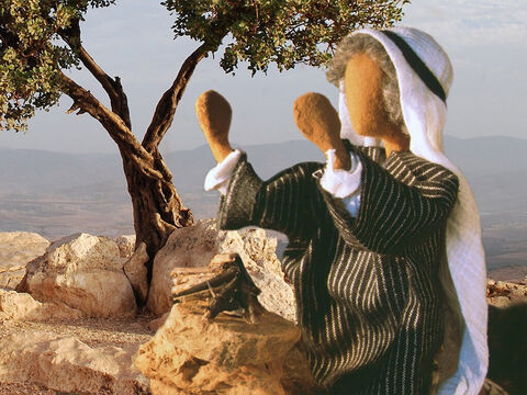 Abram zbudował ołtarz przy wielkim drzewie w miejscu zwanym Sychem. Wielbił Boga i dziękował Mu za obietnicę, że będzie błogosławił jego rodzinę. – Slajd 8
