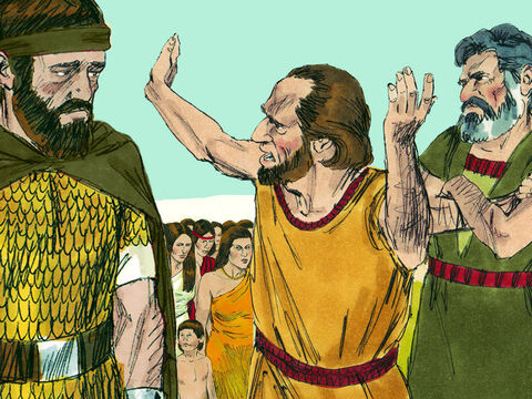 Niektórzy z przywódców Efraima poparli Odeda. Byli to: Azariasz, Berekiasz, Ezechiasz i Amasa. – Slajd 16