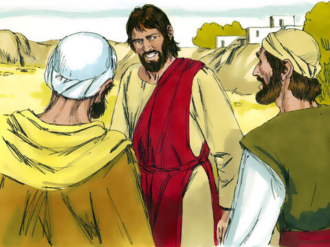Gdy dwaj uczniowie Jana to usłyszeli, poszli za Jezusem. A On odwrócił się, zobaczył, że idą za Nim i zapytał: „Czego chcecie?”. Oni na to: „Gdzie mieszkasz Nauczycielu?”. Odpowiedział: „Chodźcie zobaczyć!”. – Slajd 3
