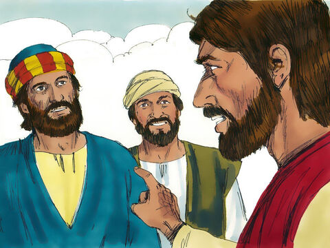 Jezus przyjrzał mu się i powiedział: „Ty jesteś Szymon, będziesz nazwany Piotrem, skałą!”.<br/> – Slajd 6