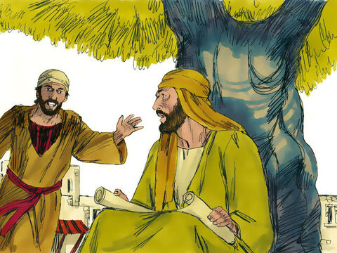 Filip spotkał Natanaela i powiedział mu: „Znaleźliśmy Tego, o którym pisał Mojżesz w Prawie i prorocy! To Jezus, syn Józefa z Nazaretu”.<br/> – Slajd 9
