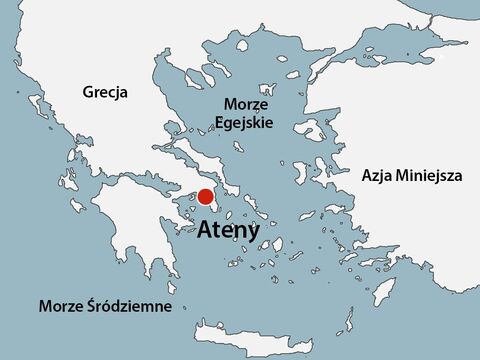 Ta mapa pokazuje położenie Aten w starożytnej Grecji. – Slajd 1