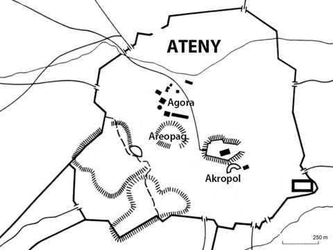 Mapa Aten w okresie Nowego Testamentu. Ateny wzięły swoją nazwę od bogini wojny – Ateny. – Slajd 4