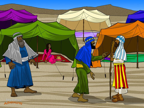 Mojżesz z chęcią kontynuował podróż przez pustynię. Był z powrotem na znanej sobie ziemi – w końcu mieszkał tu, zanim wyruszył, by ratować lud Boży. Hebrajczycy posłuchali Mojżesza, spakowali swoje namioty i pomaszerowali w kierunku góry zwanej Synaj.<br/>Wyobraź sobie, że cała twoja rodzina wyjeżdża na czterdzieści lat na obóz. Czy wszyscy byście się dogadywali przez cały ten czas? Tak samo było w przypadku Hebrajczyków. Mojżesz próbował rozwiązać problemy wszystkich ludzi, ale było ich tak wiele, że jego uszy zmęczyły się od słuchania. Na szczęście Jetro, teść Mojżesza, wpadł na pewien pomysł.<br/>„Mojżeszu, nie dasz rady wszystkich wysłuchać. Twoim zadaniem jest przewodzenie ludowi. Niech inni zajmą się codziennymi sprawami”. Mimo że Mojżesz był przywódcą, posłuchał tego, co powiedział mu Jetro. Wybrał mądrych ludzi i postawił ich na czele ludu. – Slajd 7