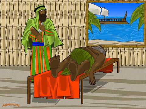 Publiusz, gubernator Malty, dał rozbitkom miejsce do zatrzymania się na wyspie. Kiedy Paweł dowiedział się, że ojciec Publiusza był chory, modlił się i prosił Boga, aby uzdrowił tego człowieka. Po tym wydarzeniu, wielu ludzi przyszło do Pawła, aby zostać uzdrowionymi. Wszyscy traktowali go z szacunkiem i dawali mu wiele prezentów.<br/>Trzy miesiące później, kapitan był gotowy do wypłynięcia do Rzymu. Paweł pospieszył do doku i wsiadł na statek. Cieszył się z pomocy ludziom na Malcie, ale Bóg chciał go w Rzymie.<br/>Nadszedł czas, by stanąć przed Cezarem, potężnym rzymskim cesarzem! – Slajd 15
