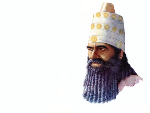 Ilustracja asyryjskiego króla Sennacheryba. <br/>Autor: Pam Masco – Slajd 7