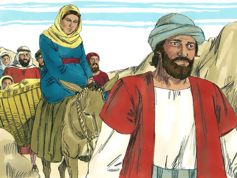 Również Maria i Józef musieli się udać w długą podróż na południe do Miasta Dawidowego – Betlejem, ponieważ pochodzili z rodu Dawida. Dla Marii zbliżał się już czas porodu. – Slajd 13
