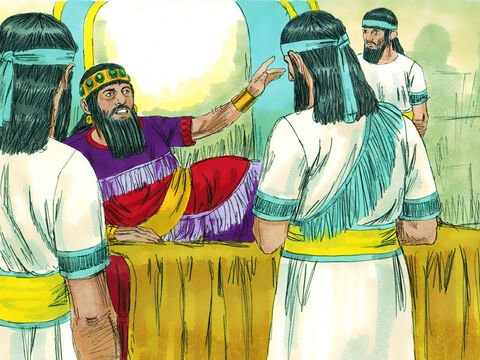 Pewnego razu król Belszassar wyprawił ucztę, na którą zaprosił tysiąc swoich dostojników. – Slajd 2