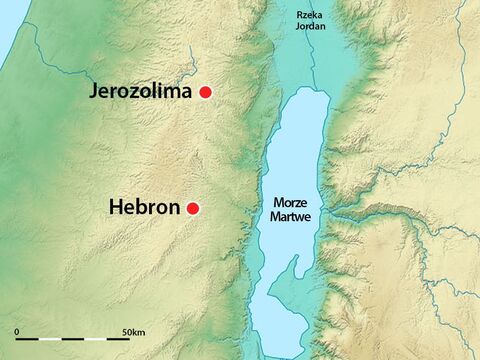 Początkowo, przez siedem i pół roku, jego siedziba królewska znajdowała się w Hebronie. Potem postanowił się przenieść do Jebus (nazwanego później Jerozolimą), zamieszkanego przez Jebuzejczyków. – Slajd 2