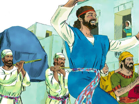 Kiedy Arkę Przymierza wnoszono do Jerozolimy, Michal, córka Saula, spoglądała przez okno, <br/>a widząc, jak król Dawid skacze i tańczy przed Panem, wzgardziła nim w swoim sercu.<br/> – Slajd 16