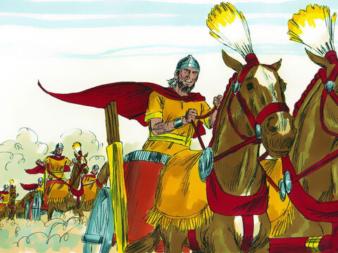 Pewnej wiosny król Dawid wysłał swoje wojska pod dowództwem Joaba, aby oblegały ammonickie miasto Rabbę. Sam Dawid pozostał jednak w Jerozolimie. – Slajd 1