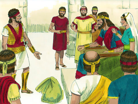 Król zaoferował Dawidowi swoją córkę za żonę w zamian za życie 200 Filistynów. Dawid uważał, że nie jest godny, aby zostać zięciem króla, ale podjął się tego wyzwania. Saul zaś miał cichą nadzieję, że Dawid zostanie zabity. Ten jednak powrócił w chwale jako zwycięzca i poślubił Michal. Saul zaczął bać się Dawida, bo wiedział, że Pan jest z nim. – Slajd 7