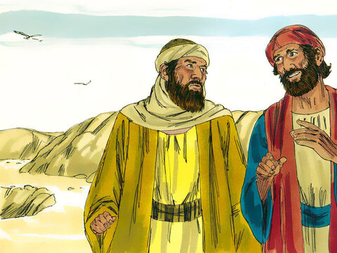 Trzeciego dnia po ukrzyżowaniu Jezusa i złożeniu Go w grobie, dwóch uczniów szło z Jerozolimy do wsi zwanej Emaus. Jednym z nich był Kleofas. – Slajd 1