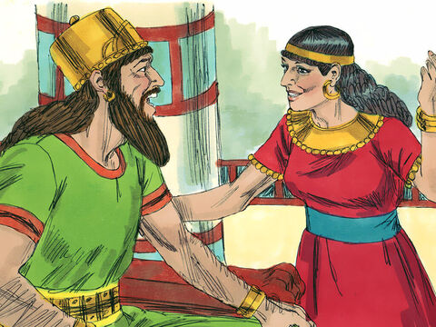 Państwem Północnym Izraela rządził król Achab i jego żona Izebel. To oni nakłonili ludzi, aby oddawali cześć fałszywym bożkom. – Slajd 1