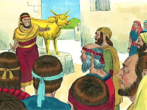 Achab wezwał zatem wszystkich Izraelitów na górę Karmel. Zgromadził tam też proroków Baala i Aszery. – Slajd 10