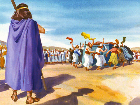 Eliasz stał obok, gdy prorocy Baala przygotowywali swoją ofiarę i wzywali swego boga od rana do południa. – Slajd 28