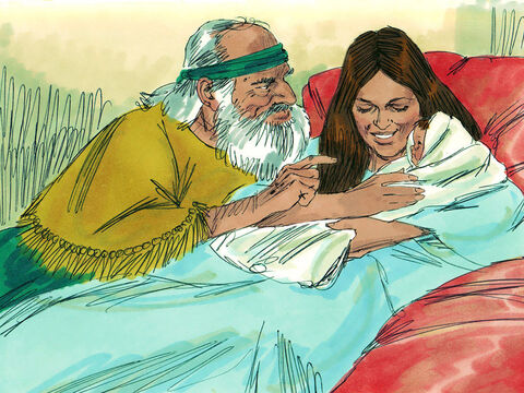 „Ależ, mój panie, mężu Boży, nie oszukuj swojej służącej!”, powiedziała z niedowierzaniem kobieta. Jednak dokładnie tak, jak zapowiedział Elizeusz, następnego roku urodziła syna. – Slajd 5