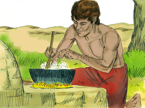 W tym czasie Jakub pozostał w domu i ugotował zupę z soczewicy. – Slajd 9
