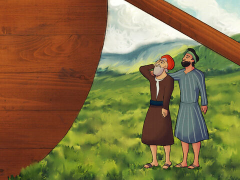 Noe był posłuszny Bogu i robił to, co mu kazano. Kiedy arka została ukończona, Noe miał 600 lat. – Slajd 4