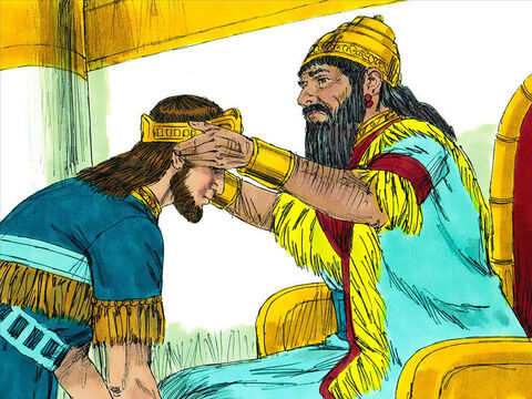 Król Nabuchodonozor wyznaczył Sedecjasza na króla Judy. On również zignorował ostrzeżenia proroka Jeremiasza i nie był posłuszny Bogu.  Dziewięć lat później postanowił zbuntować się przeciwko Babilonowi i przestał płacić wysokie podatki. – Slajd 4