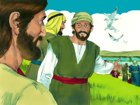 Późnym popołudniem uczniowie namawiali Jezusa, aby kazał ludziom rozejść się po wioskach i gospodarstwach, by kupić sobie coś do jedzenia. – Slajd 4