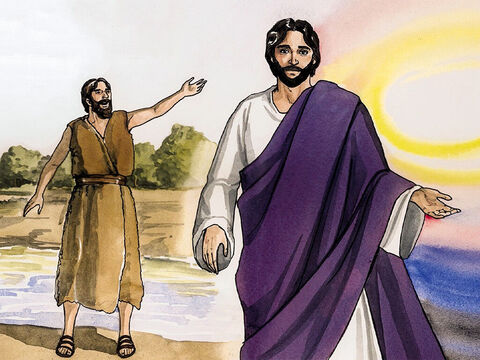 Jan świadcząc o Nim, głośno zawołał: „Nadchodzi ktoś większy ode mnie, bo istniał wcześniej niż ja!”. Wszyscy przecież wzięliśmy z Jego pełni łaskę za łaską. – Slajd 14