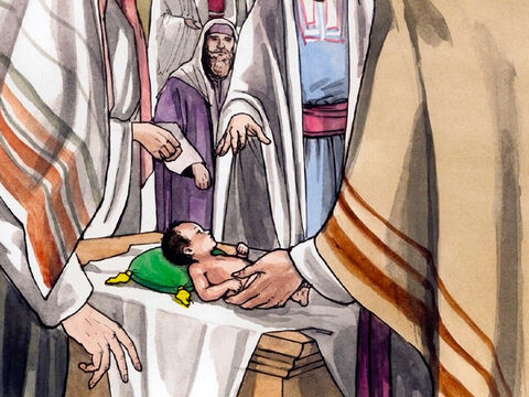 Ósmego dnia po narodzinach przyszli, aby obrzezać dziecko i chcieli nadać mu imię Zachariasz, po ojcu. – Slajd 2