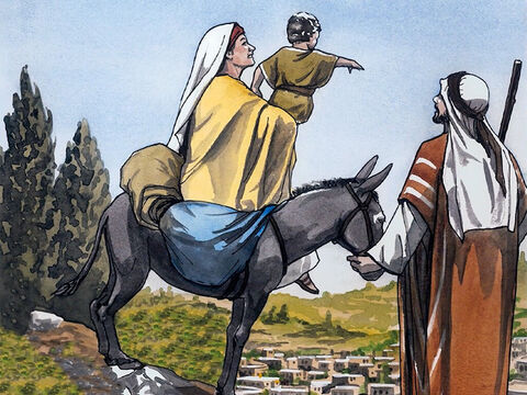Wtedy on wstał, zabrał Dziecko i Jego matkę i powrócił do ziemi izraelskiej. Gdy się jednak dowiedział, że w Judei rządzi syn Heroda, Archelaus, bał się tam wracać. Ostrzeżony we śnie, odszedł do Galilei. – Slajd 7