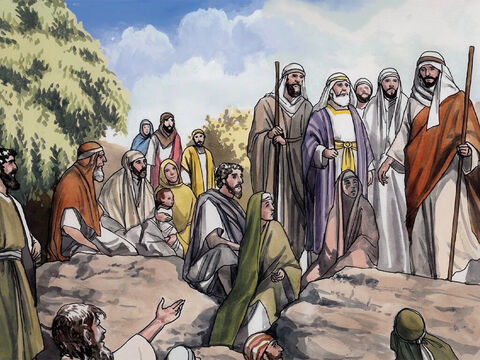 Jan jednak nie chciał do tego dopuścić i mówił: „To ja potrzebuję chrztu od Ciebie, a Ty przychodzisz do mnie?”. – Slajd 2