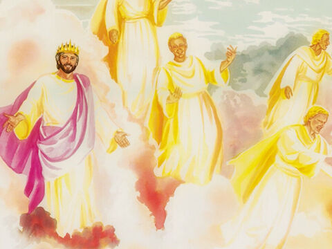 Kontynuował: „Zapewniam was  – zobaczycie otwarte niebo i aniołów Bożych zstępujących i wstępujących na Syna Człowieczego”. – Slajd 11