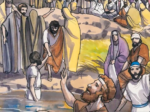 Kiedy Jezus dowiedział się, że do faryzeuszów dotarła wiadomość, iż zyskuje więcej uczniów i chrzci więcej niż Jan (chociaż sam Jezus nie chrzcił, tylko Jego uczniowie) opuścił Judeę i powrócił do Galilei. – Slajd 1