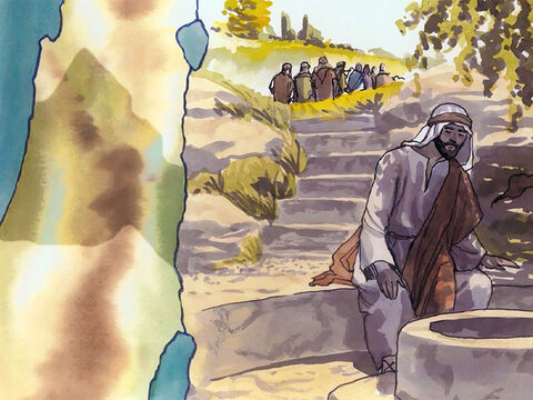 W drodze do Galilei Jezus musiał przejść przez Samarię. I przybył do miejscowości samarytańskiej, zwanej Sychar... – Slajd 2