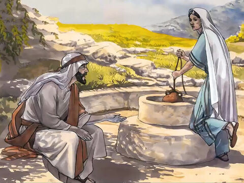 Wtedy do studni przyszła pewna Samarytanka, aby naczerpać wody. – Slajd 5