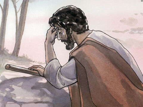 Następnego dnia, jeszcze przed świtem, Jezus wstał i udał się na odludne miejsce. – Slajd 8