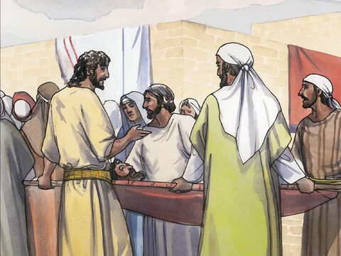 Czterech mężczyzn przyniosło sparaliżowanego, aby Jezus go uzdrowił. – Slajd 3