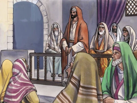 W szabat Jezus wszedł do synagogi i nauczał. – Slajd 1