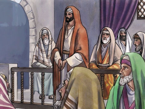 Faryzeusze i nauczyciele Prawa obserwowali, czy Jezus uzdrowi go w święto. – Slajd 3