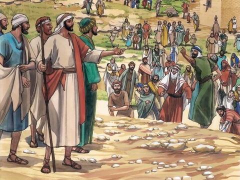 Jezus obchodził wszystkie miasta i wsie. Nauczał w synagogach... – Slajd 1