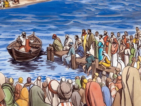 Jezus opowiedział tłumom przebywającym na brzegu Jeziora Galilejskiego taką przypowieść: – Slajd 1