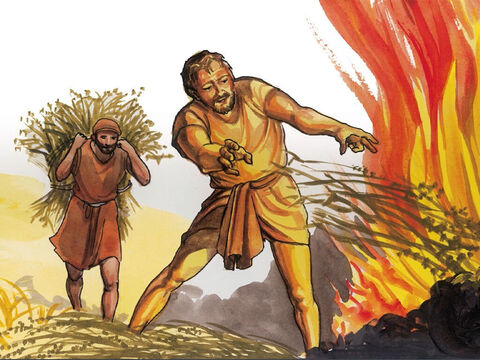 „Wrzucą ich w ogień i spalą w piecu, gdzie będzie rozpacz i zgrzytanie zębów”. – Slajd 21