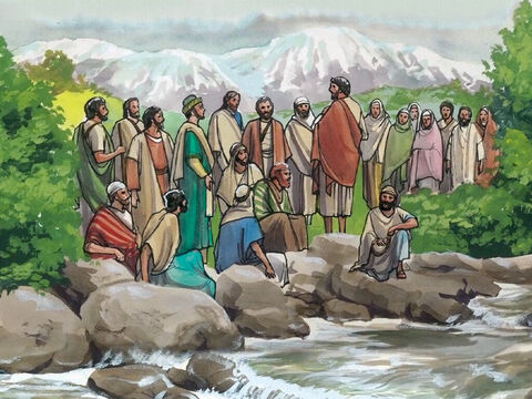 Potem Jezus i Jego uczniowie udali się do wioski o nazwie Cezarea Filipowa. – Slajd 1