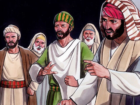 Wtedy faryzeusze zaczęli go obrażać. Powiedzieli: „Ty jesteś Jego uczniem. My zaś jesteśmy uczniami Mojżesza. Wiemy, że Bóg przemówił do Mojżesza, ale skąd tamten jest, nie wiemy”. – Slajd 5