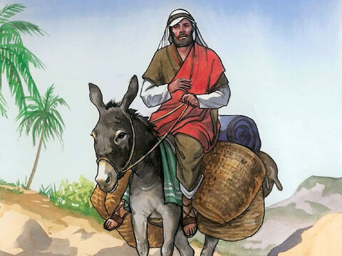 „Natomiast pewien Samarytanin, który też tamtędy podróżował, kiedy go zobaczył...” – Slajd 11