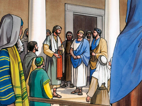 Jezus powiedział do swoich uczniów: „Pewien bogaty człowiek miał zarządcę, którego oskarżono przed nim, że trwoni jego majątek”. – Slajd 1