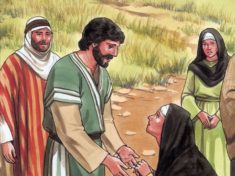 Gdy Jezus zobaczył, jak Maria i inni Żydzi płaczą, bardzo się wzruszył i zapytał: „Gdzie go pochowaliście?”. <br/>„Chodź i zobacz, Panie” – odpowiedzieli, a Jezus zapłakał. – Slajd 7