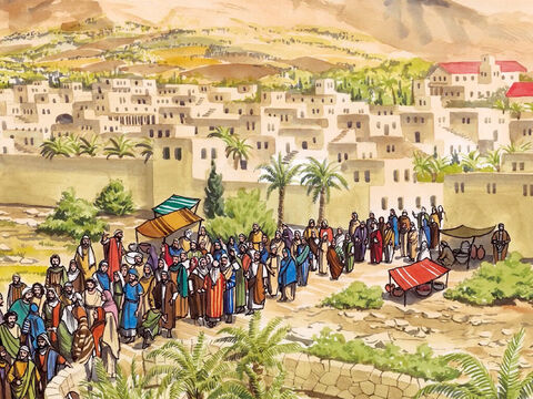 Jezus wszedł do miasta Jerycha i przechodził przez nie. – Slajd 1