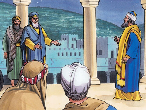 A arcykapłani, nauczyciele Prawa i przywódcy Izraela knuli, jak się pozbyć Jezusa. Bali się Go jednak, bo cały lud był zachwycony Jego nauką. – Slajd 6