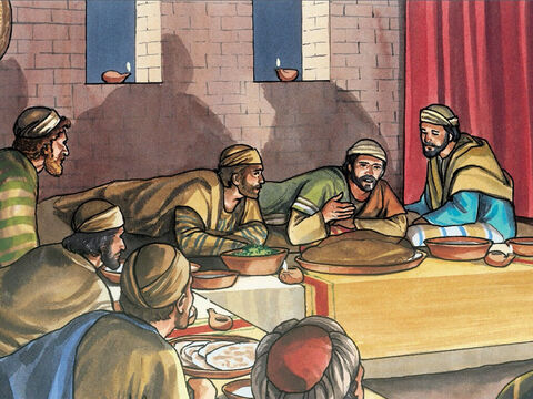 Wieczorem Jezus usiadł z uczniami do stołu. – Slajd 4