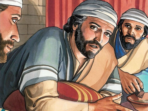 Po umyciu im nóg Jezus nałożył szatę, ponownie usiadł i powiedział: „Czy rozumiecie, co wam uczyniłem? Wy nazywacie Mnie Nauczycielem i Panem. I słusznie mówicie, bo Nim jestem”. – Slajd 11